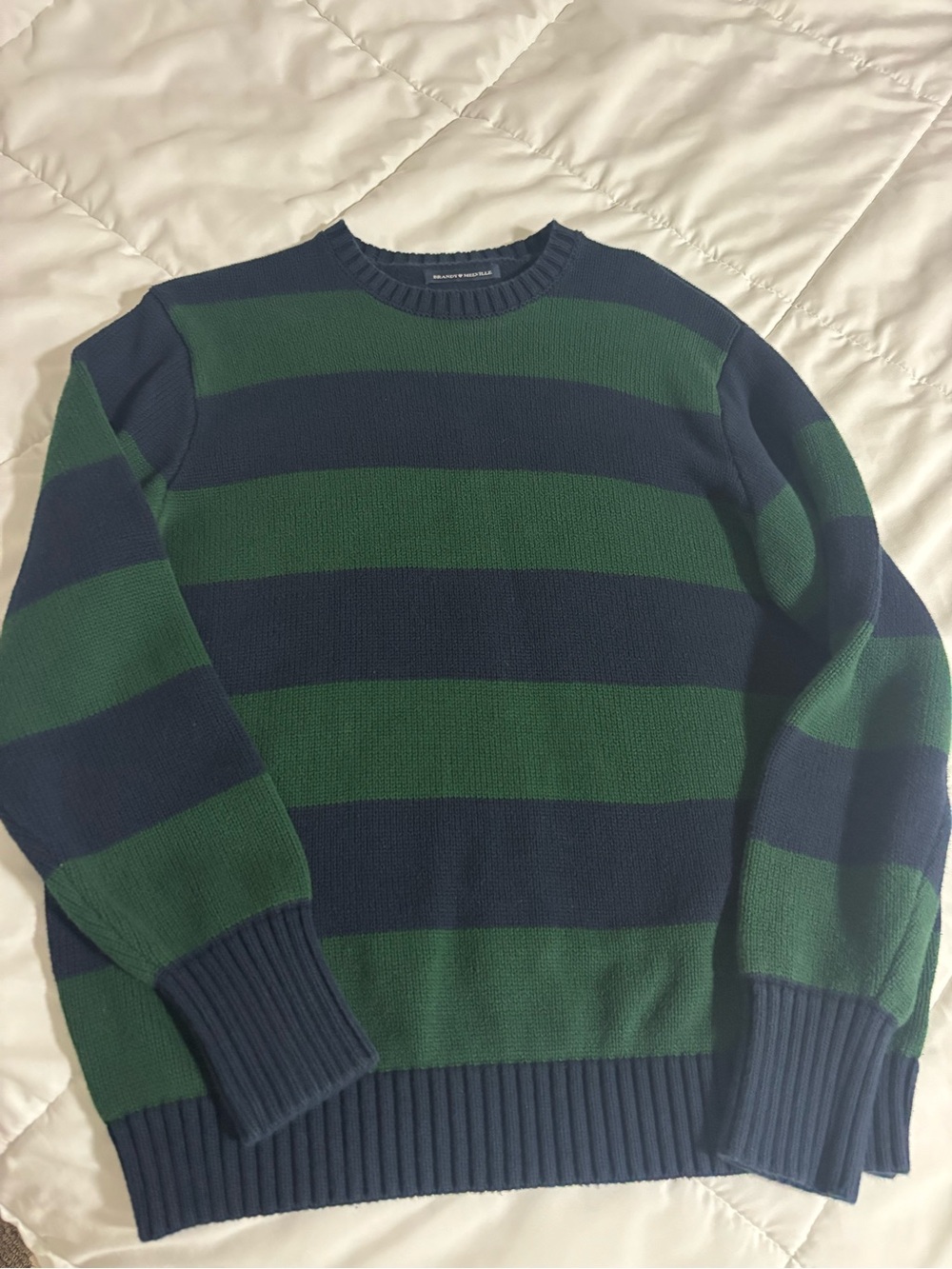 Brandy Melville Green & Blue Striped Sweater